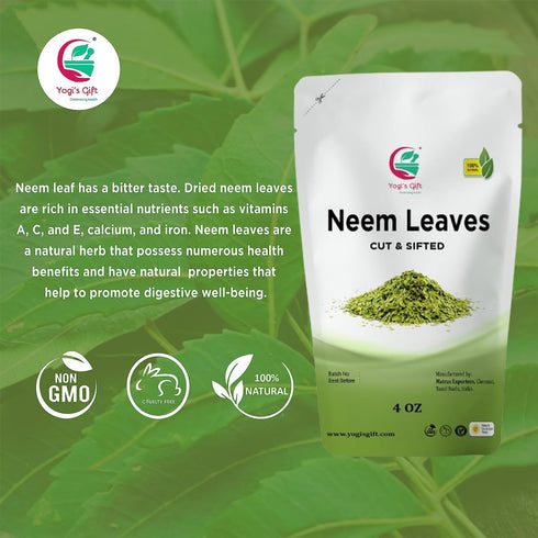 Neem Leaf 4 oz | 100% Natural Detox Neem Tea | Neem Leaves Cut and Sifted | Azadirachta Indica Leaf | Margosa Leaves | Non-GMO, Ethically Sourced ...