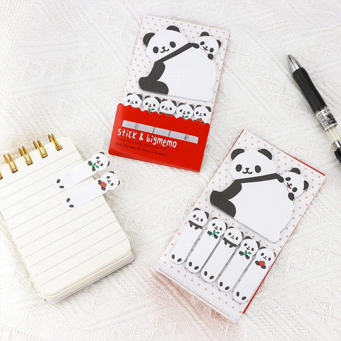 6 Packs Cute Panda Sticky Notes, LEEFONE Cartoon Animal Sticky Notes, Lovely Page Flags Index Tabs Memo Sticker for Home School Office Supplies...