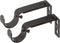 Ivilon Adjustable Brackets for Curtain Rods - for 1 or 1 1/8 Inch Rods. Set of 2 - Antique Black...