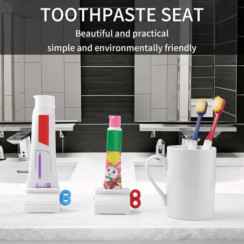 3pcs-Rolling Tube Toothpaste Squeezer Toothpaste Seat Holder Stand for Bathroom Accessories?Mix Color?...