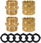 Hourleey Garden Hose Adapter, 3/4 Inch Solid Brass Hose Connectors Adapters (2 Sets)...