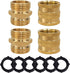 Hourleey Garden Hose Adapter, 3/4 Inch Solid Brass Hose Connectors Adapters (2 Sets)...