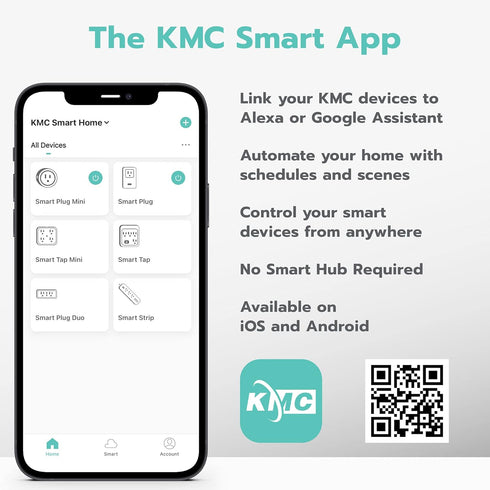 KMC Smart Plug Mini 4-Pack, Wi-Fi Outlets for Smart Home, Remote Control Lights and Devices from Anywhere, No Hub Required, ETL Certified, Works w...