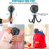 snawowo Mini Portable Stroller Fan, Battery Operated Personal Small Handheld Fan with Flexible Tripod, 3 Speed Rechargeable Clip On Fan for Car Se...