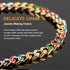 9.8 Feet Colorful Dripping Oil Cuban Chains for Jewelry Making, Gold Plated Aluminum Chain for Necklace Unwelded Twist Curb Chain Roll with Jump R...