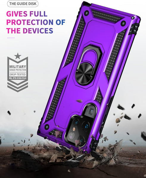Androgate for Samsung S22 Ultra Case, Galaxy S22 Ultra Case, with HD Screen Protectors, Military-Grade Ring Holder Kickstand 15ft Drop Tested Shoc...