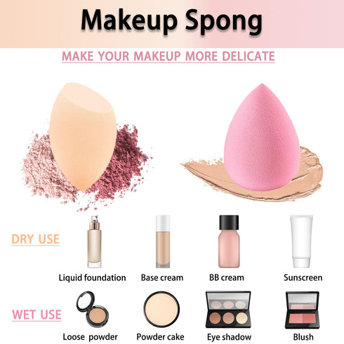 Makeup Brush Set Make up Brushes and Sponges Set Professional Blending Brush Foundation Brush Set Dual Ended Makeup Brush Kabuki Foundation Brush,...