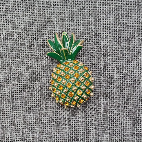 Pineapple Brooch Pins Cute Rhinestone Pineapple Brooches Fruit Lapel Pins Women for Clothes Hat Backpacks Jackets Shirt Accessory DIY Decoration...