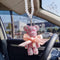 Cute Bling Bear Rear View Mirror Hanging Accessories Sparkle Hanging Ornaments Diamond Bear Charms for Car Mirror (Pink)...