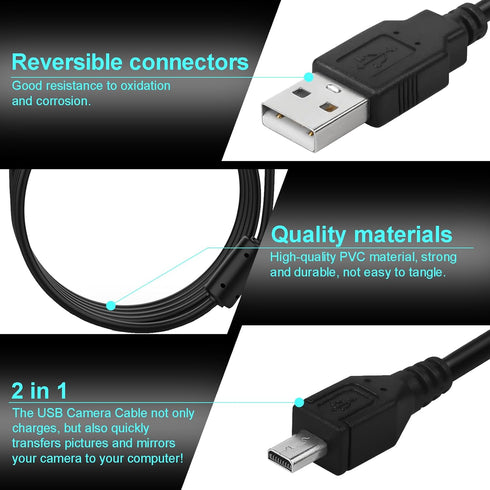 UC-E6 USB Cable for Nikon CoolPix S4000 S3000 S3300 S3700 S6500 S3500 S6600 S6300, P100 P530, Compatible with Nikon Digital SLR DSLR D3300 D750 D5...