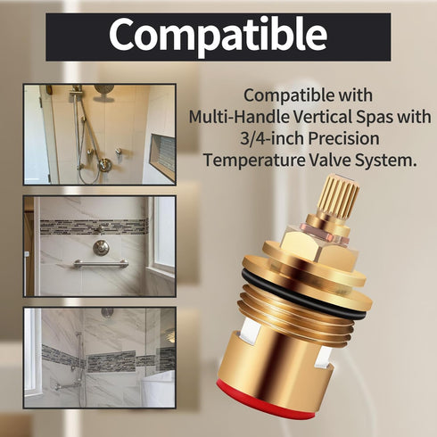 147210 Shower Cartridge Replacement Volume-Control Cartridge For Bathroom Faucets,Compatible With 3/4" Exact Temp Valve System.Brass Construction...