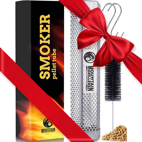 Mountain Grillers Pellet Smoker Tube 5-Hour Smoke Tube Generator for Hot & Cold Smoking Grill - BBQ Grill Stick Made From Heavy-Duty Rustproof Sta...
