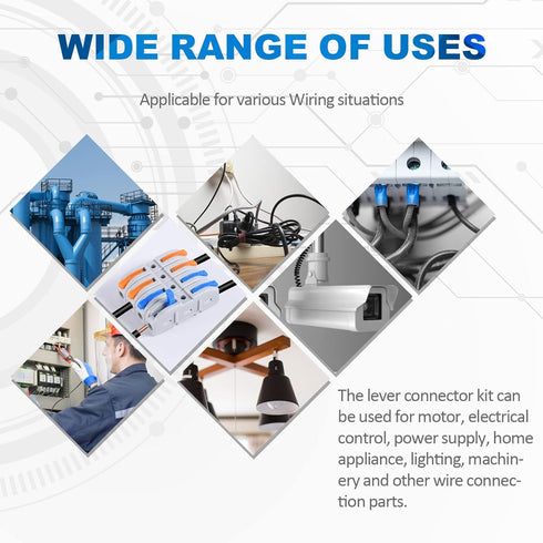 Lever Wire Nut Connectors, HTCELLE 40-Piece Inline Wire Connectors kit for Quick Connect, Push in Compact Splicing Electrical Connectors Butt Term...