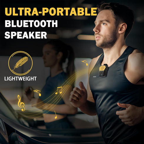 Wearable Bluetooth Speaker, Clip-on Wireless Portable Mini Water-Resistant Speakers, Built-in Mics for Hands-Free Music and Calls, Small Bluetooth...