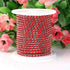 1 Roll 10 Yards Rhinestone Trim Crystal Cup Chain in Silver Setting Casing Clear (Siam/Red SS6 2mm)...
