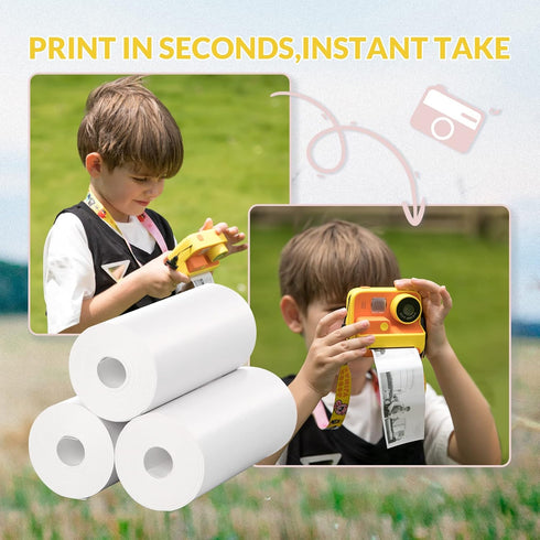 Mafiti 10 Rolls Kids Instant Camera Refill Print Paper for K27/Q5 Kids Camera Instant Print-Photo Print Thermal Paper Compatible with Most Kids Ca...