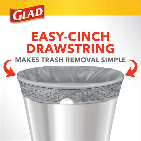Glad Trash Bags, Medium Drawstring Garbage Bags with Clorox, 8 Gallon, Lemon Fresh Bleach Scent, 26 Count...