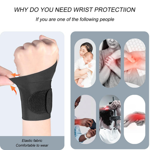2 Pcs Ultra-Thin Wrist Brace Support for Carpal Tunnel, Pain Relief, Arthritis, Tendonitis, Elastic Wrist Wraps Right and Left Hands - Compression...