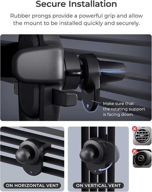 iOttie Easy One Touch 6 Air Vent Car Phone Mount - Universal Cell Phone Holder for iPhone, Google, Samsung, Moto, Huawei, Nokia, LG, and All Other...