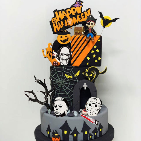 Horror Characters Fondant Molds Scary Movie Characters Silicone Mold For Halloween Friends Cake Decorating Cupcake Topper Candy Chocolate Gum Past...