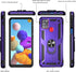 Androgate for Samsung Galaxy A21s Case with Tempered Glass Screen Protectors, Military-Grade Metal Ring Kickstand 15ft Drop Tested Shockproof Cove...