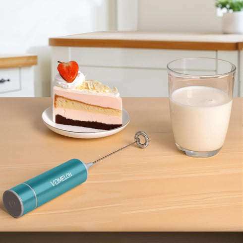 Milk Frother Handheld, Battery Operated Coffee Foamer Drink Mixer with 2 Stainless Steel Electric Whisks for Coffee, Latte, Cappuccino, Hot Chocol...