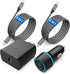 45W USB-C Charger, 2-Pack 45 Watt Samsung Super Fast Charger Type C PPS Wall/Car Charger for Samsung Galaxy S24 Ultra/S24+/S23 Ultra/S23+/S23/S22 ...