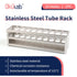 Test Tube Rack, 20 Holes Stainless Steel Test Tube Rack, with Extended Edges Providing Handles, Suitable for Tubes of Dia.?21mm, Round Holes Test ...