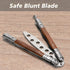 Little World Butterfly Knife - 1 Pack Trainer Practice Tool Steel Metal - Folding Knife Unsharpened with Wood Handle - Training Knife Practicing F...