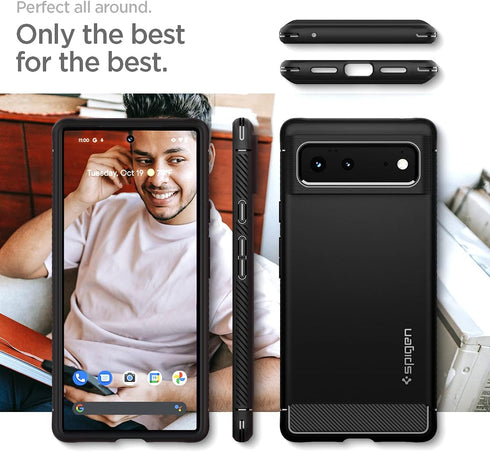 Spigen Rugged Armor Designed for Google Pixel 6 Case (2021) - Matte Black...