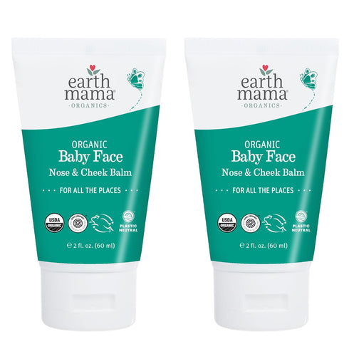 Earth Mama Organic Baby Face Nose & Cheek Balm | Moisturizer with Calendula Oil for Dry Skin Care, Natural Petroleum Jelly Alternative (2-Fluid Ou...