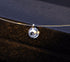 S925 Round fish line two claws Cut Clear Cubic Zirconia Pendant Necklace Silver...