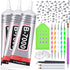 B-7000 Glue with Rhinestone Gems Kit for Crafts DIY Bead Stone Jewelry Include 3 x 110ML Clear B-7000 Glue Flatback Crystal Rhinestones Dot-Brush ...