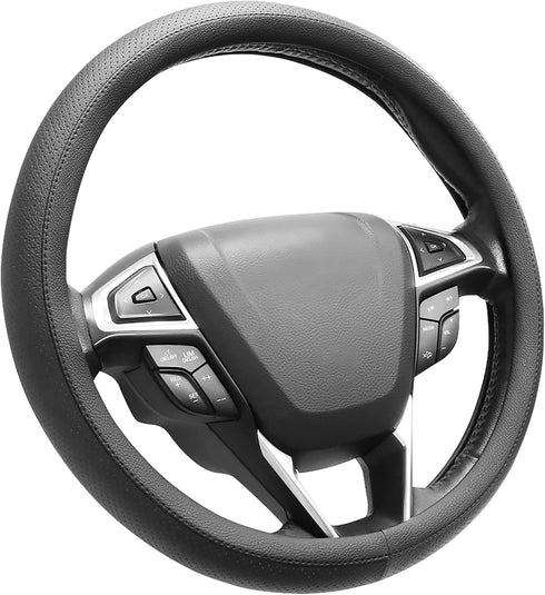 SEG Direct Car Steering Wheel Cover Universal Standard-Size 14 1/2" - 15", Microfiber Leather...