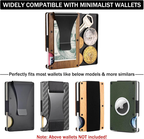 Minimalist Wallet Coin Tray for Men, Removable Coin & Key Holder for Slim Wallet, Additional Mini Accessory Tray for Metal Wallet (Aluminum)...