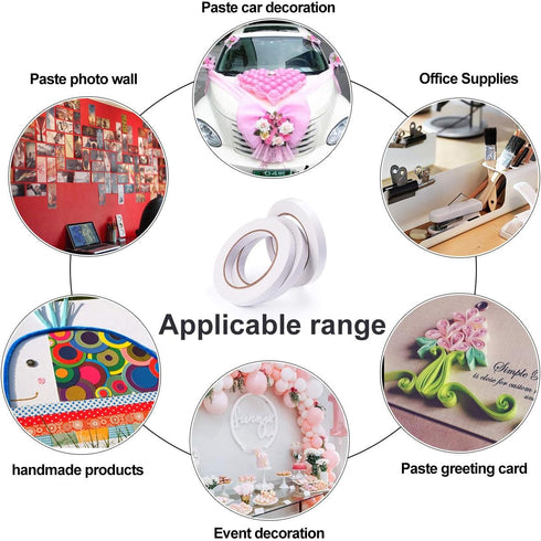 3 Rolls 1/2" Double Sided Tape Clear Double-Sided Adhesive Tape Removable for DIY Arts, Crafts, Scrapbook, Photos Display ect?1/2-Inch x 30 Yards ...