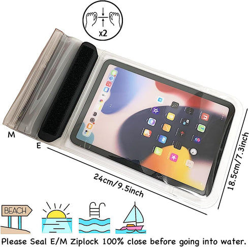 Floating Waterproof Tablet Case Dry Bag eReader Cover Waterproof Holder Pouch for iPad Mini Galaxy Tab A S2 E Tab M8 ZenPad Fire HD 8 7 Kindle Pap...