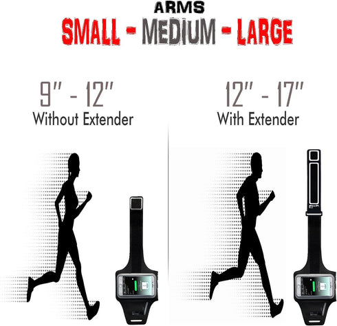 RevereSport Compatible iPhone 12 Mini Waterproof Running Armband with Extra Pockets for Keys, Cash and Credit Cards. Phone Arm Holder for Sports, ...