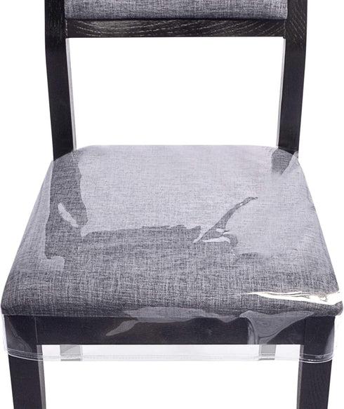 Zipcase 6 Pack Stain, Water and Kitty Scratch Resistant Clear Dining Chair Covers/Slipcovers Chair Protector Waterproof PVC Material, 17”D x 18”W ...