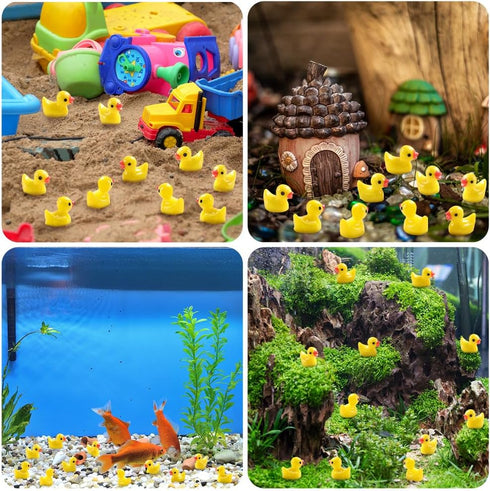 200pcs Mini Resin Ducks Yellow Tiny Ducks Mini Ducks Bulk Little Duck Figures Plastic Small Miniature Ducks for Dollhouse Decor Micro Fairy Garden...