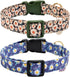 Flower Patterns Dog Collar with Accessories, Soft Cotton Dog Collars for Small Medium Large Female and Male Dog(Daisy&Wild Chrysanthemum L)...
