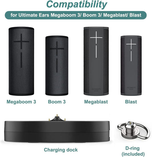 Charger for Ultimate Ears Boom 3/Megaboom 3/Blast/Megablast, Replament Charging Dock Station with USB Port for Ultimate Ears Speaker...