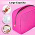 Large Makeup Bag Travel Bag Pouch, Pink Toiletry Bag Makeup Organizer Nylon Bag Cosmetic Preppy Bag Zipper Pouches Brides Bag...