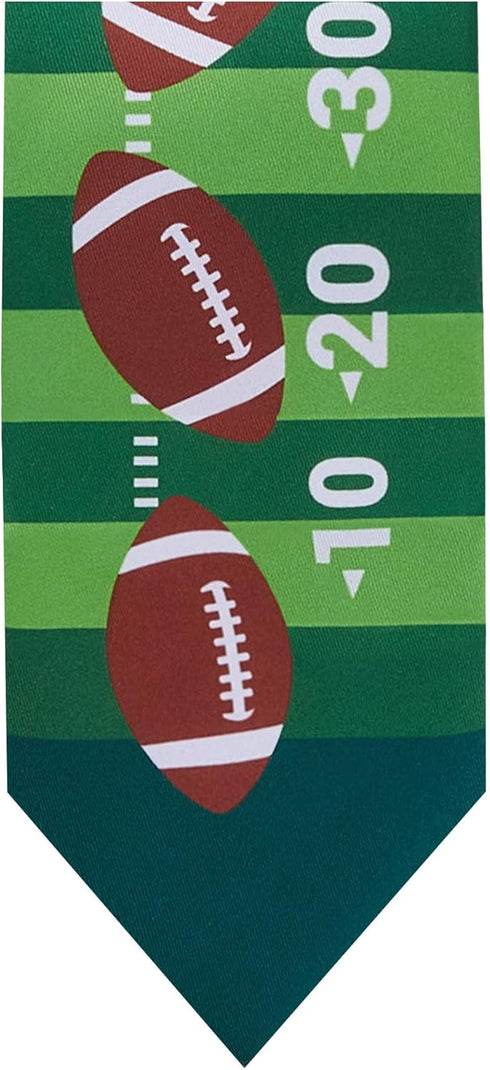 Jacob Alexander Men's Football Field Yard Lines Pre-Tied Zipper Neck Tie - Green...