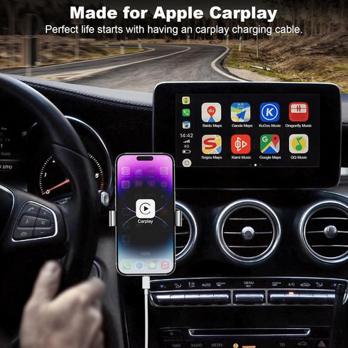 Car Apple Carplay Cable, 3FT Car Charger Cord, USB A to Lightning Cable Compatible for iPhone 14 13 12 11 Pro Max XR XS X 8 7 6 Plus SE iPad Charg...