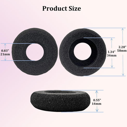 Ear Cushions for Plantronics Headset Replacement Foam Ear Pads for Plantronics HW251N HW261N HW510 HW520 Blackwire C320 3210 3220 3320 Jabra PRO 9...