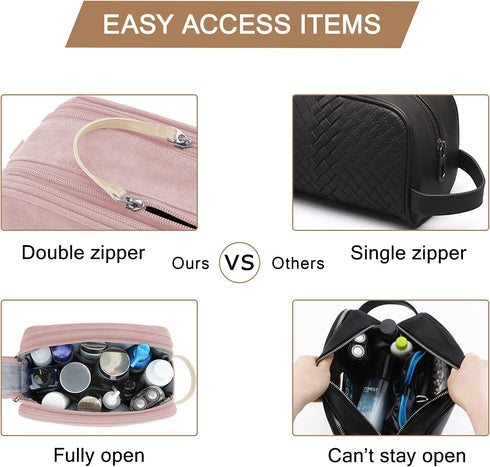 BAGSMART Toiletry Bag for Women, Cosmetic Makeup Bag Organizer, Travel Bag for Toiletries, Dopp Kit Water-resistant Shaving Bag for Accessories, P...