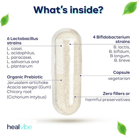 probiotics 60 Billion CFU, 30 Count, 10 Strains, 99.5% Biodegradable Plant-Based Plastic and Paper Packaging, Organic Prebiotics, Professional Gra...