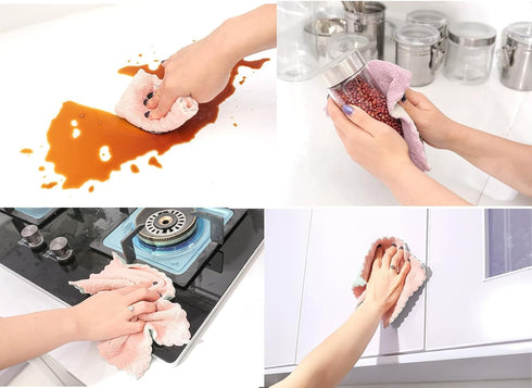 24 Pack Cleaning Cloth Kitchen Cloth, Dish Towels Super Absorbent Coral Velvet Dishtowels, Microfiber Premium Soft Tea Towels, Quick Dry Rags, Mul...