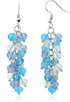 Gem Stone King 2 Inch Ocean Blue Cluster Faceted Crystal Dangle Hook Earrings For Women 2 Inch...
